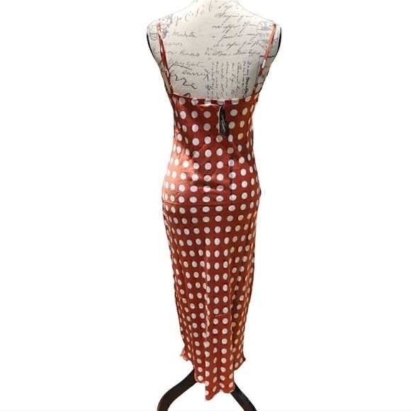 Paper Heart Cowl Neck Polka Dot Slit Maxi Dress Size Small - Picture 3 of 8